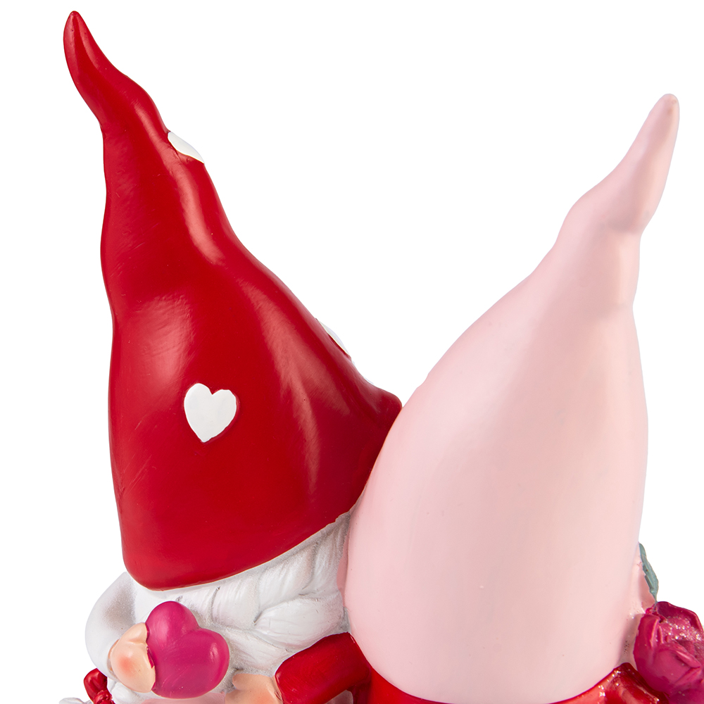 Gnome Couple Sitting on Bench (H27.5cm) - Image 4