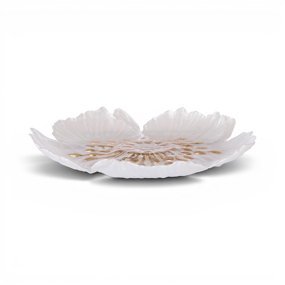 Glass Plate with Metalic Painted (Dia. 34cm)
