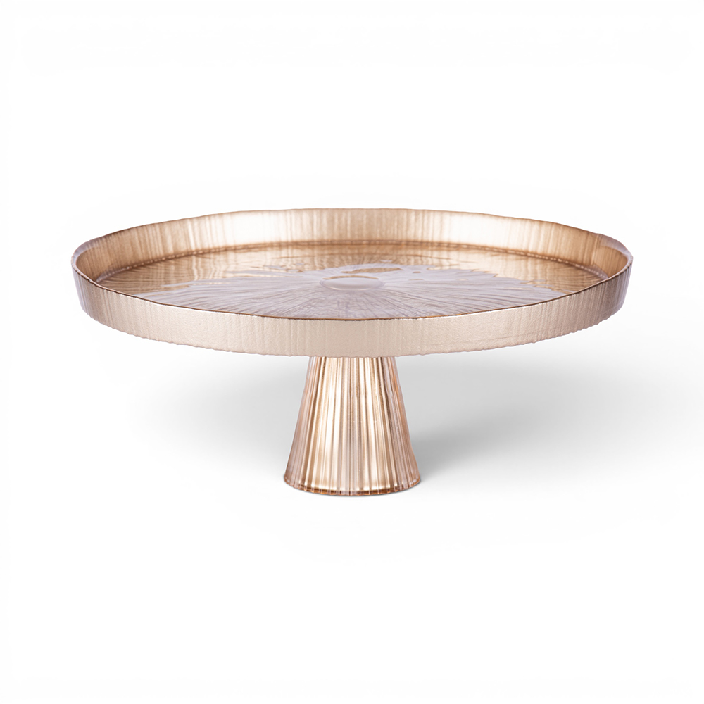 Glass Cake Plate with Stand (H14.3cm)