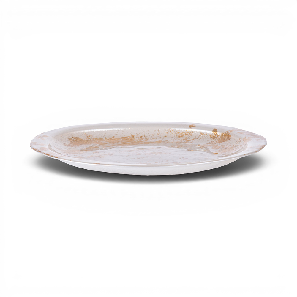 Glass Plate with Metalic Painted (Dia. 33cm)