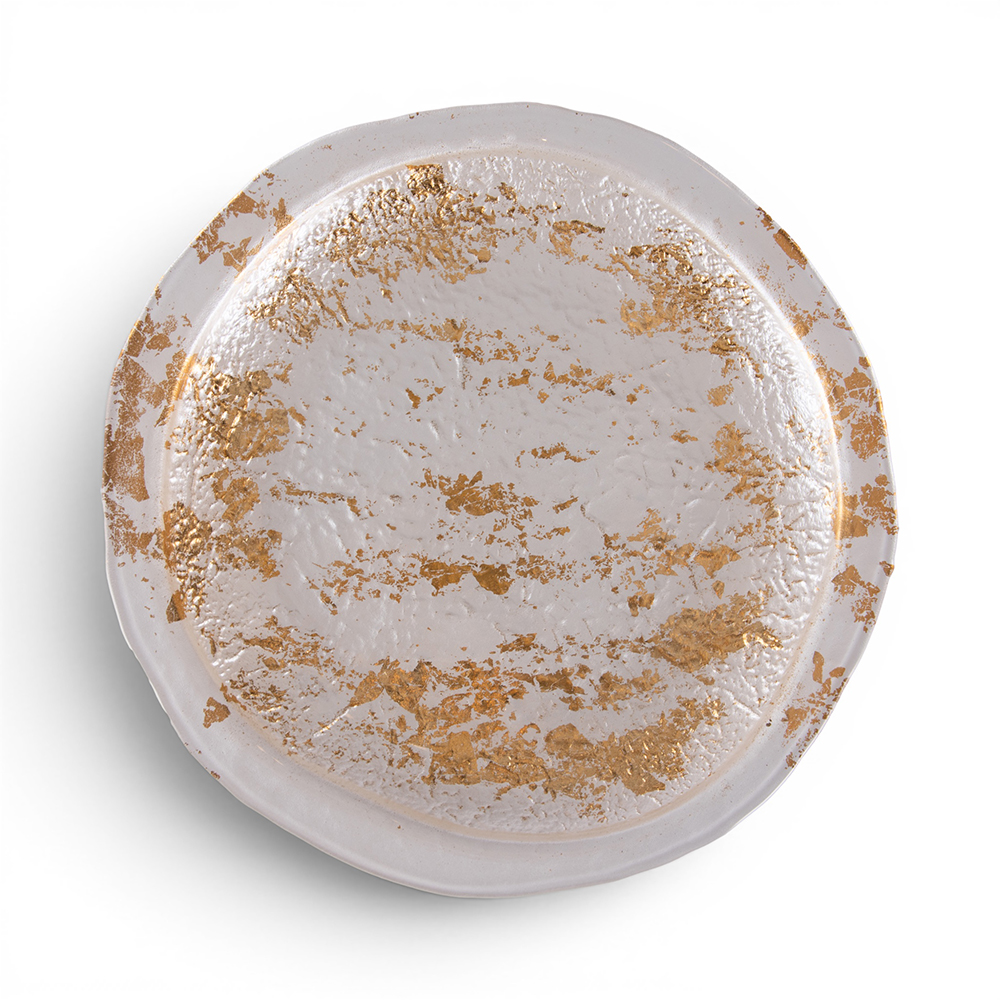 Glass Plate with Metalic Painted (Dia. 33cm) - Image 2