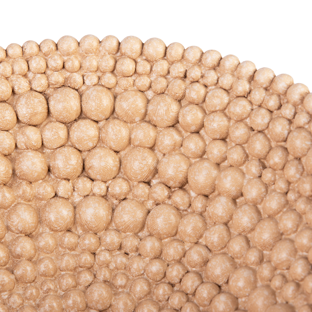 Wood-Finish Polyresin Beaded Bowl (Dia. 32.8cm) - Image 3