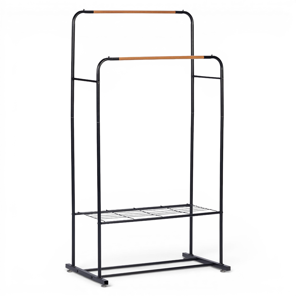 Double Garment Rack with Shelf