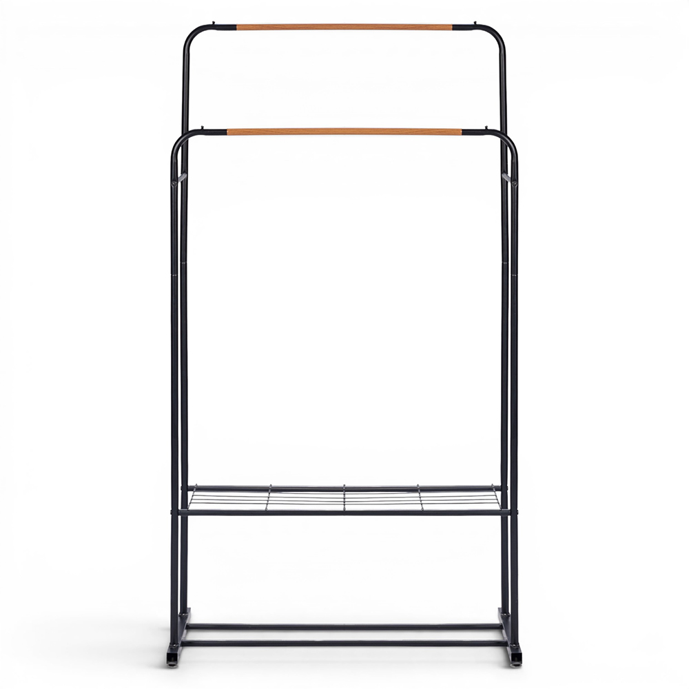 Double Garment Rack with Shelf - Image 2