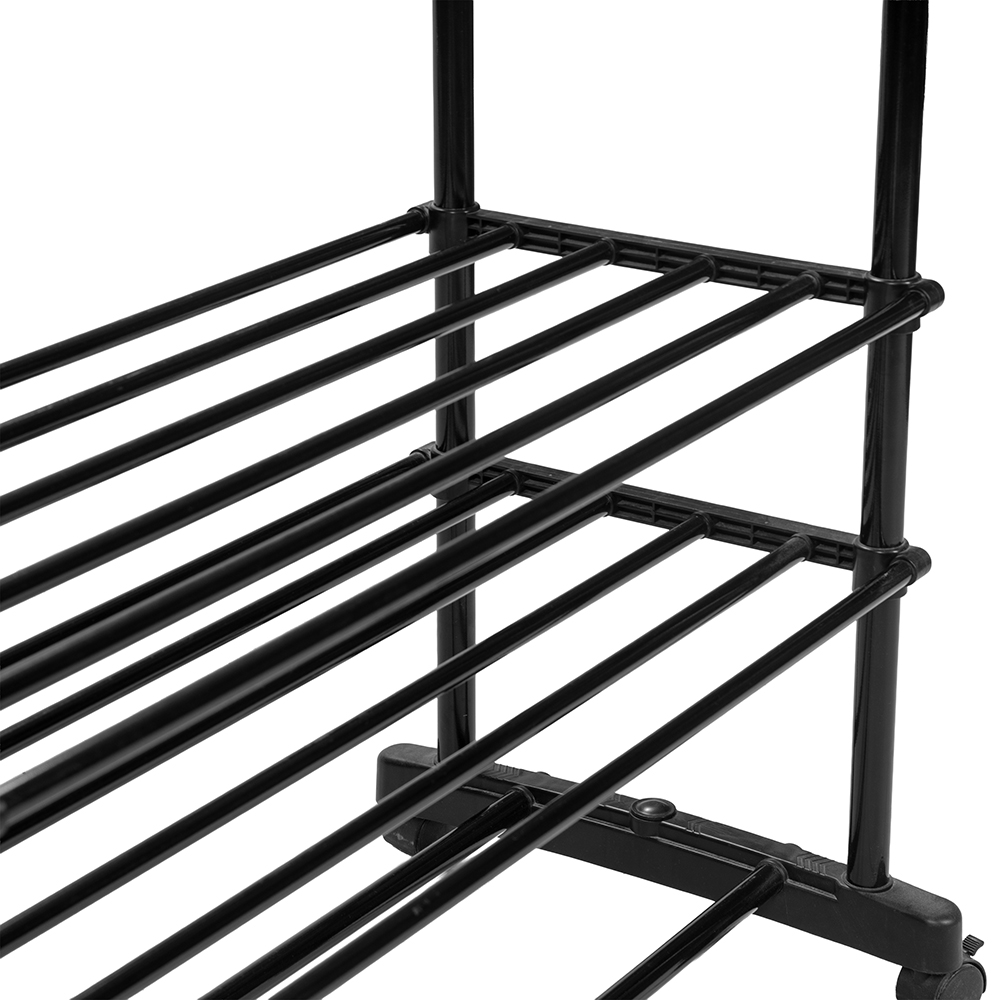 Double Garment Rack with Shelf - Image 5