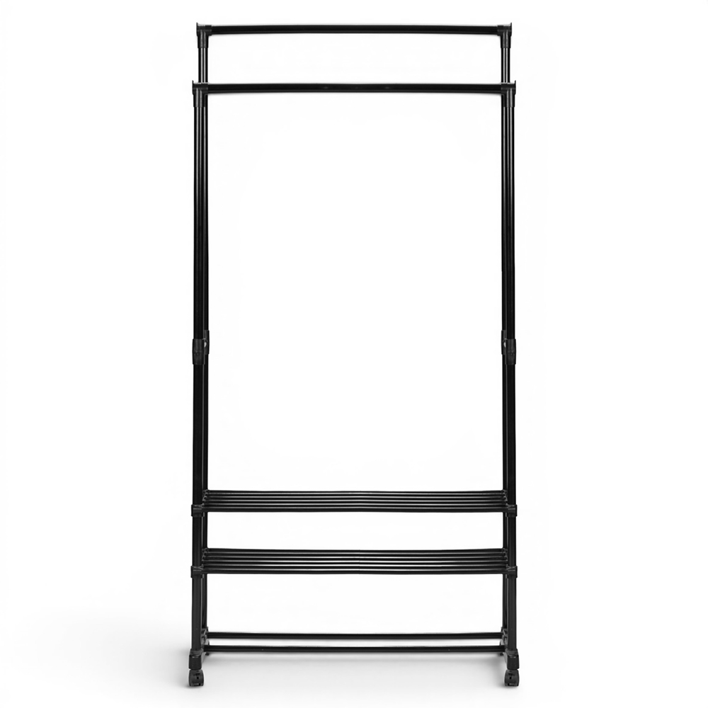 Double Garment Rack with Shelf - Image 2