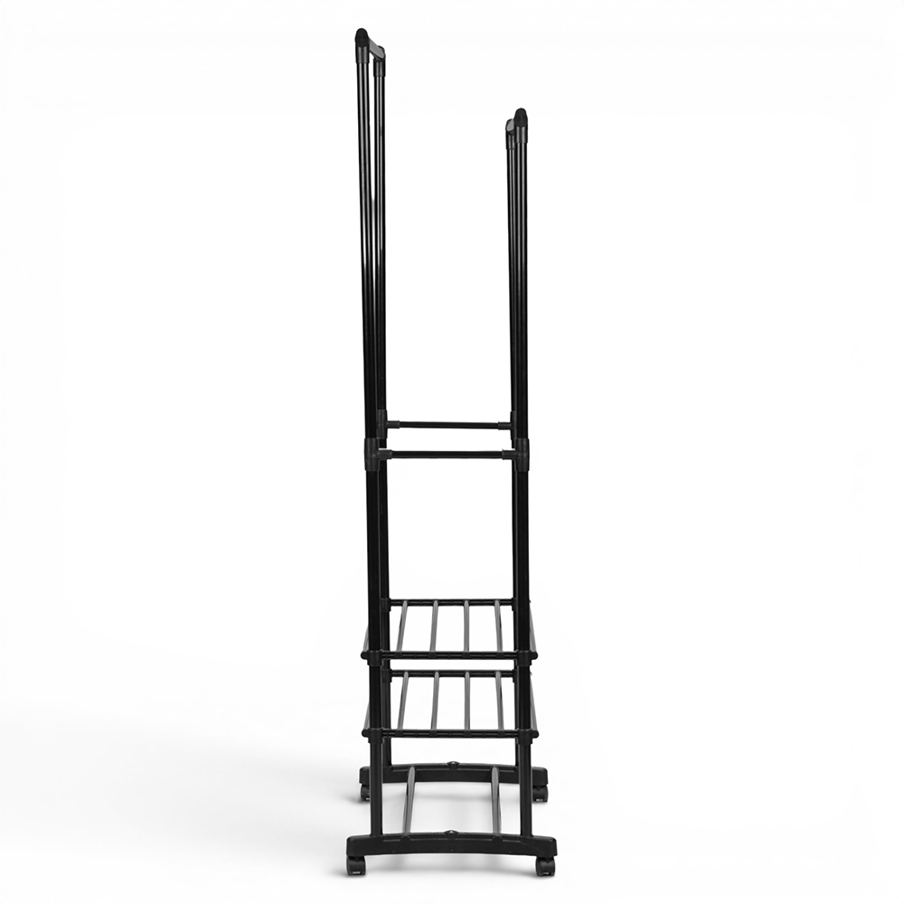 Double Garment Rack with Shelf - Image 3