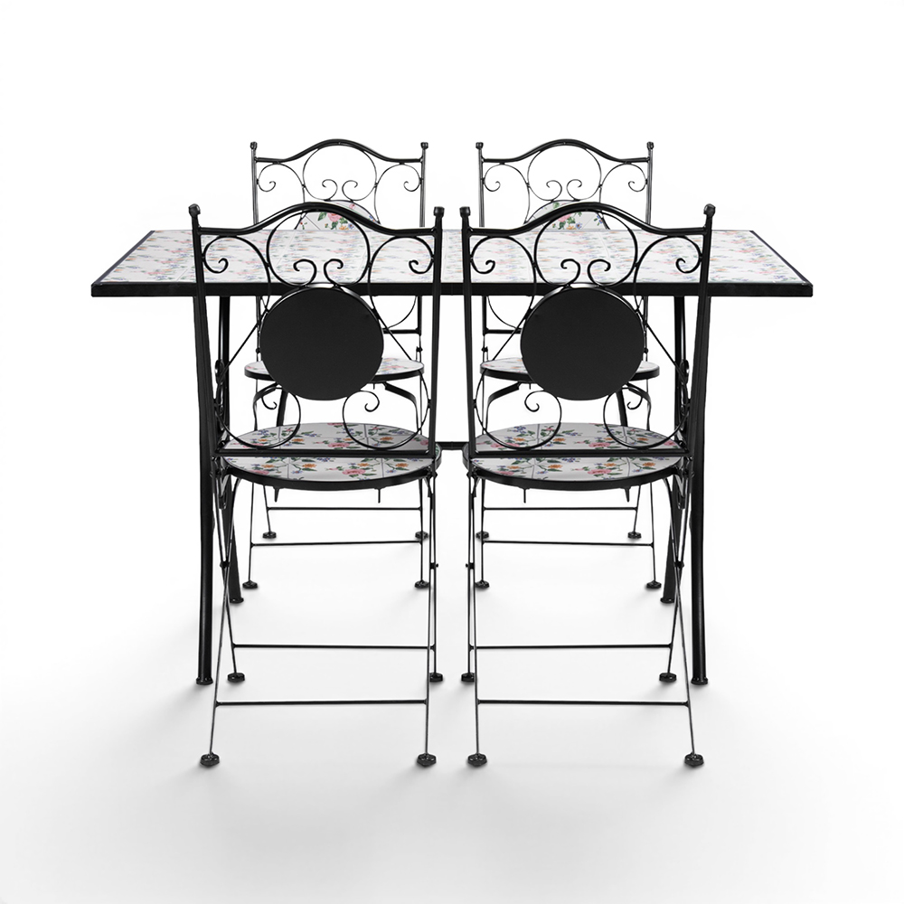 Retha Mosaic Dining Set (4 Seater) - Image 2