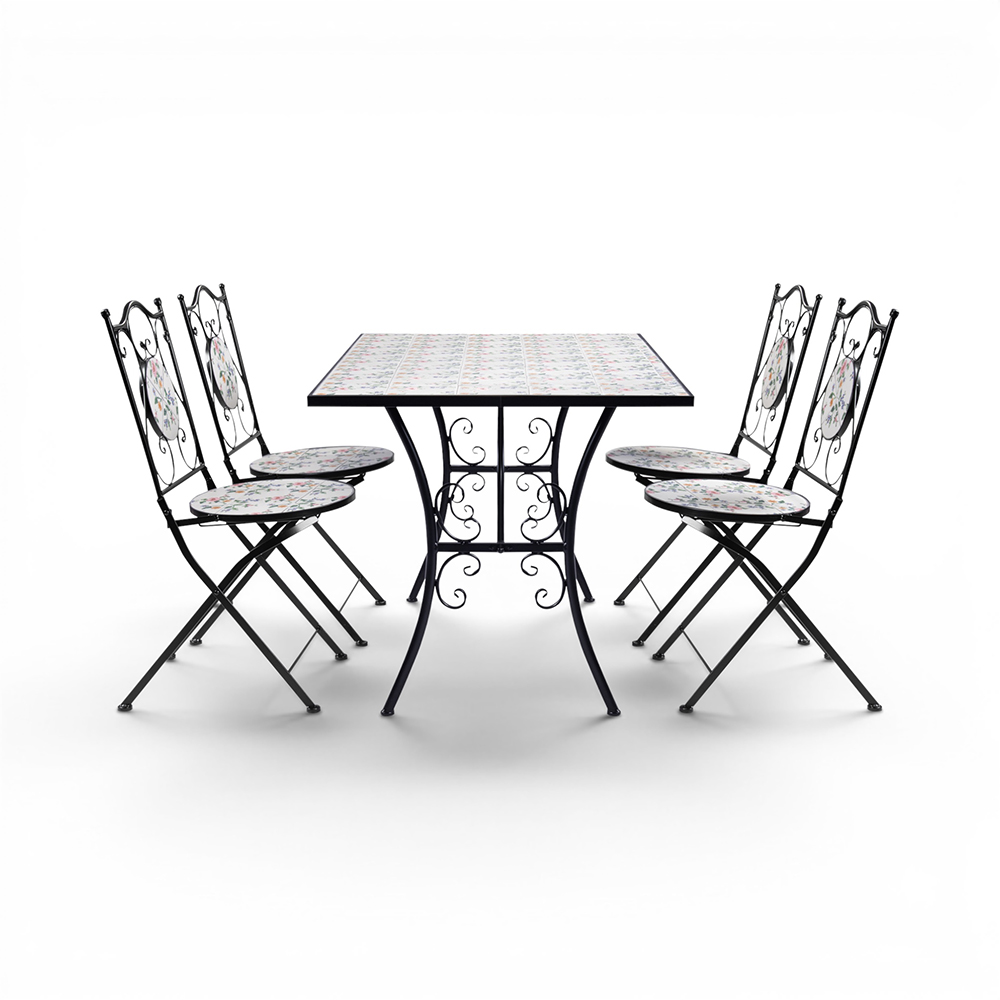 Retha Mosaic Dining Set (4 Seater) - Image 3