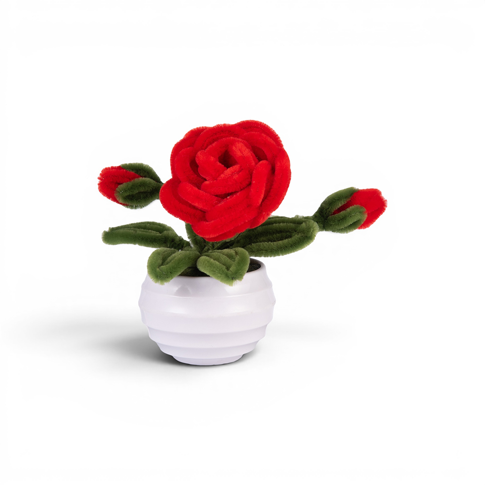 Potted Roses with Chenille Stem (H12cm)