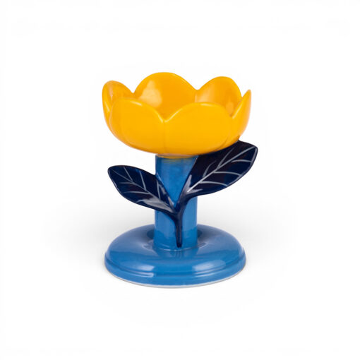 Ceramic Flower Candle Holder (H14cm)