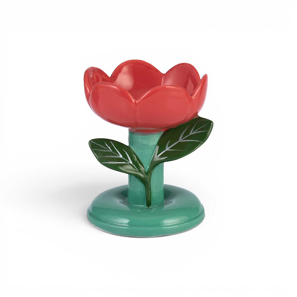 Ceramic Flower Candle Holder (H14cm) - Image 6