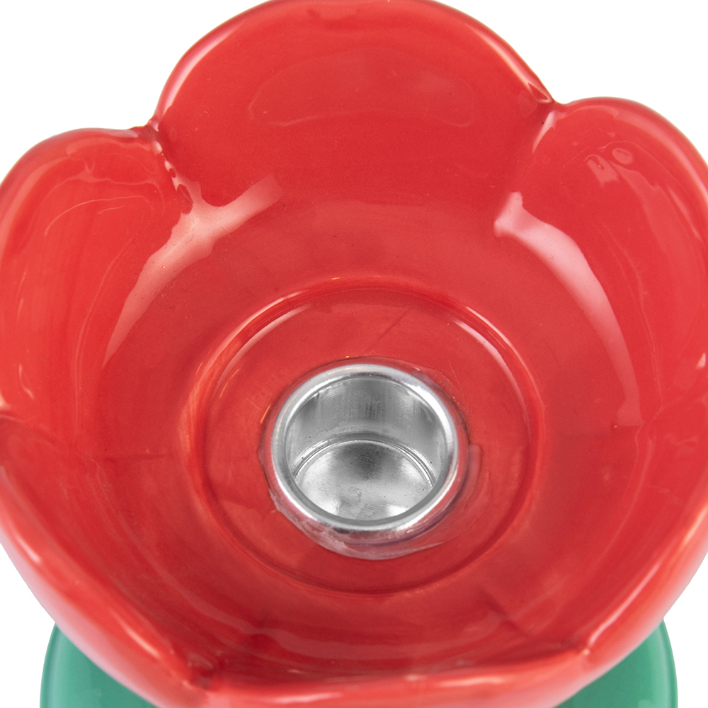 Ceramic Flower Candle Holder (H14cm) - Image 9