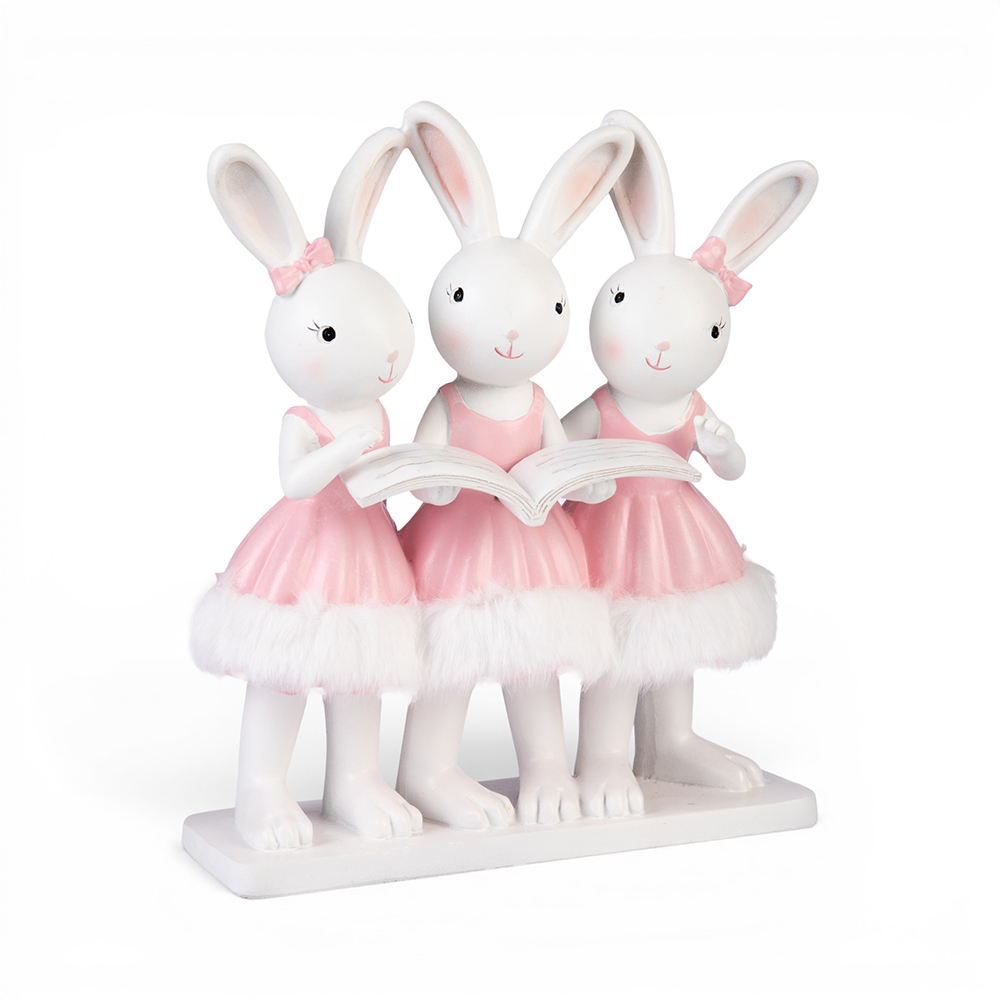 Resin Rabbit Reading (H27cm)