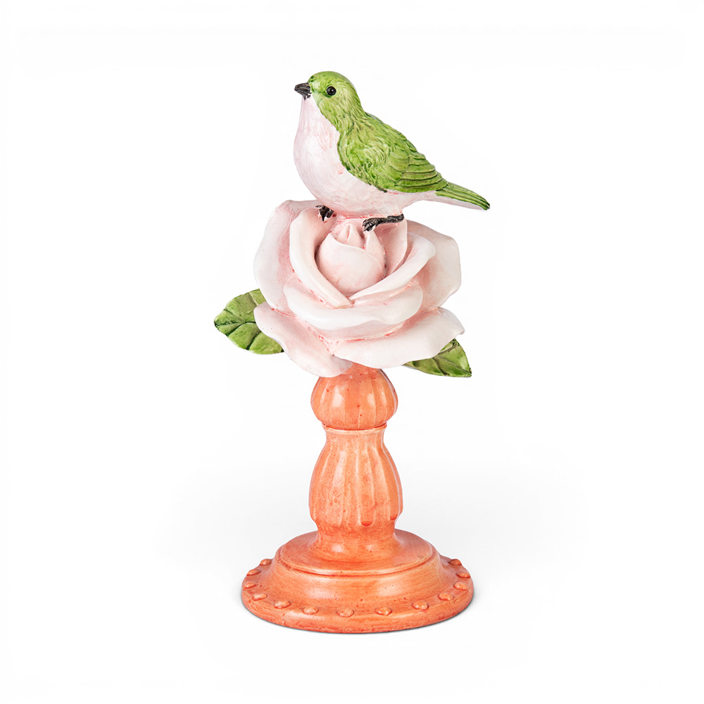 Resin Bird on Flower (H25.5cm) - Image 2