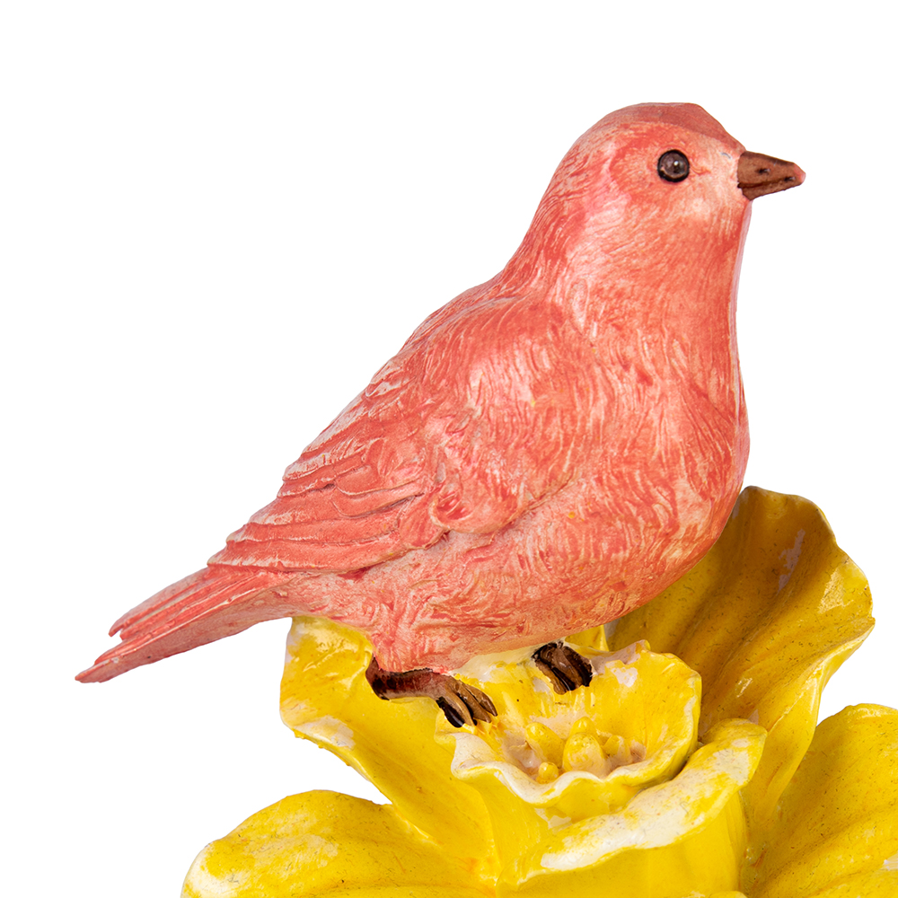 Resin Bird on Flower (H24.5cm) - Image 4