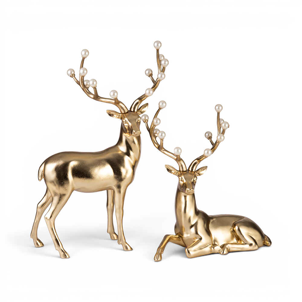 Deer with Pearl Antlers (Set of 2)