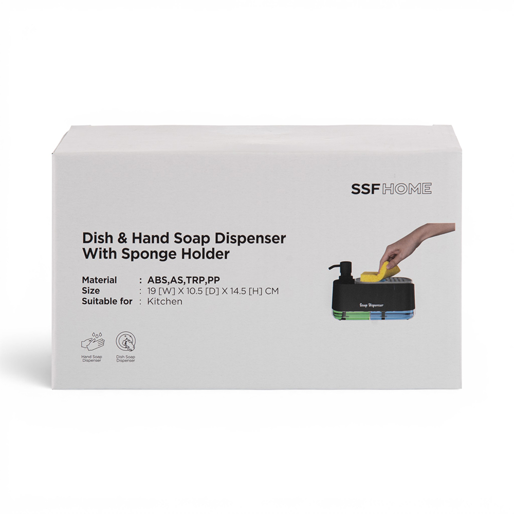 Dish & Hand Soap Dispenser with Sponge Holder (H14.5cm) - Image 26