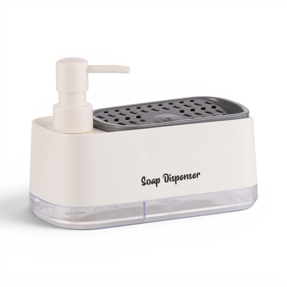 Dish & Hand Soap Dispenser with Sponge Holder (H14.5cm) - Image 2
