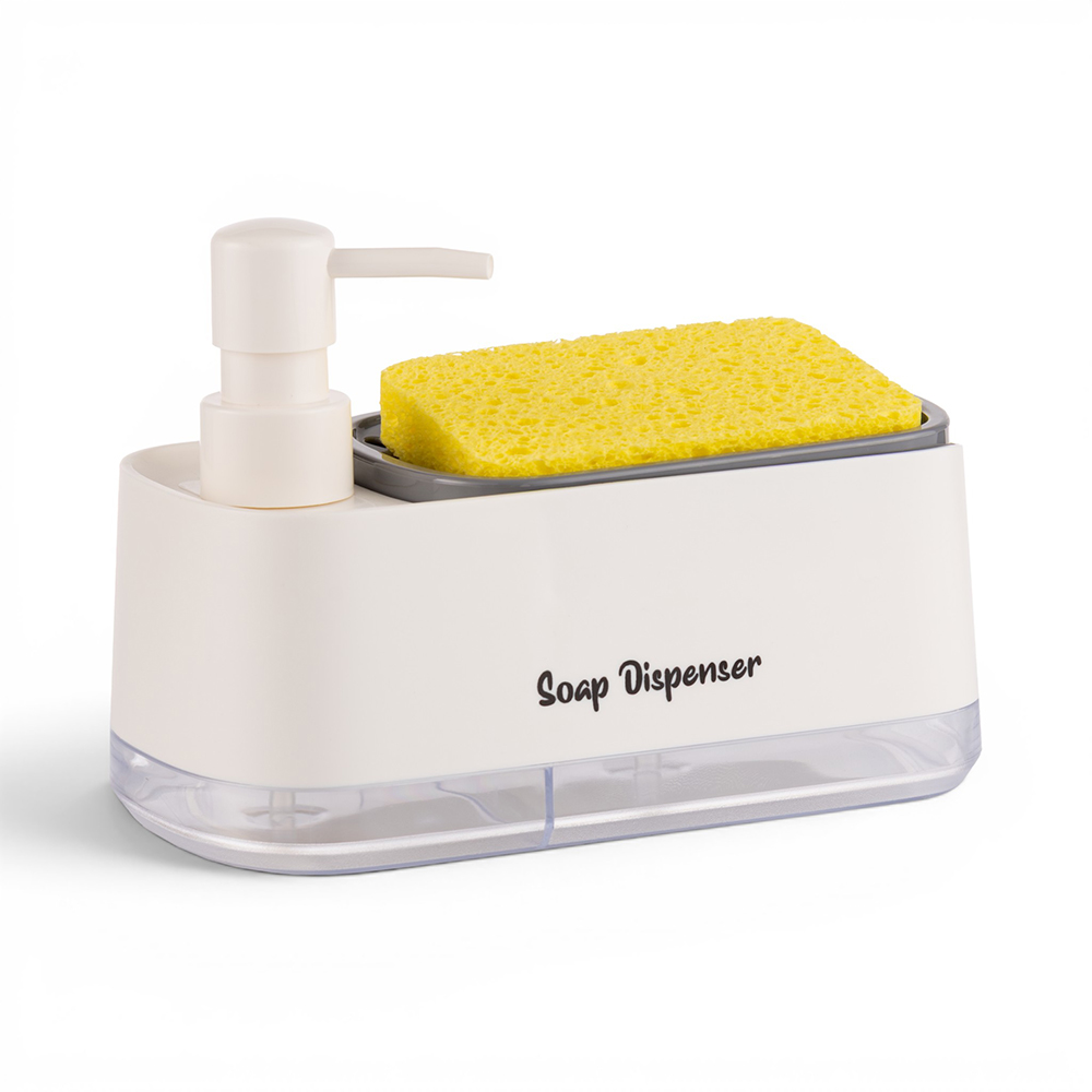 Dish & Hand Soap Dispenser with Sponge Holder (H14.5cm)