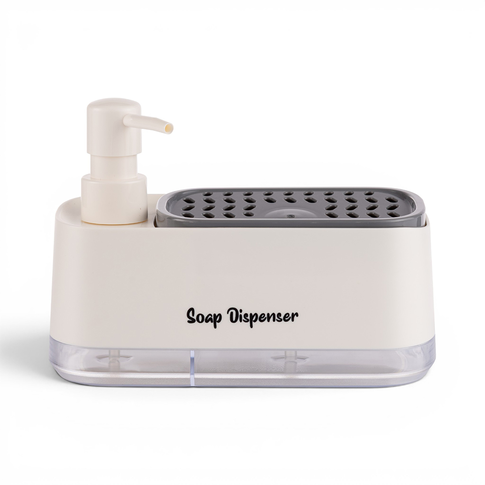 Dish & Hand Soap Dispenser with Sponge Holder (H14.5cm) - Image 4