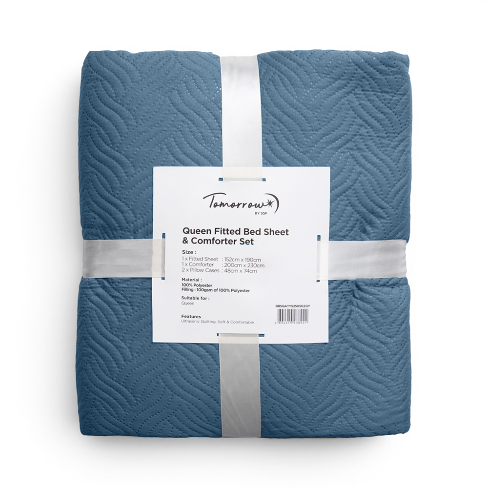 Queen Fitted Sheet & Comforter Set - Image 19