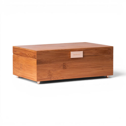 Deep Carbon Bamboo Fliptop Jewellery Box (H10.5cm)