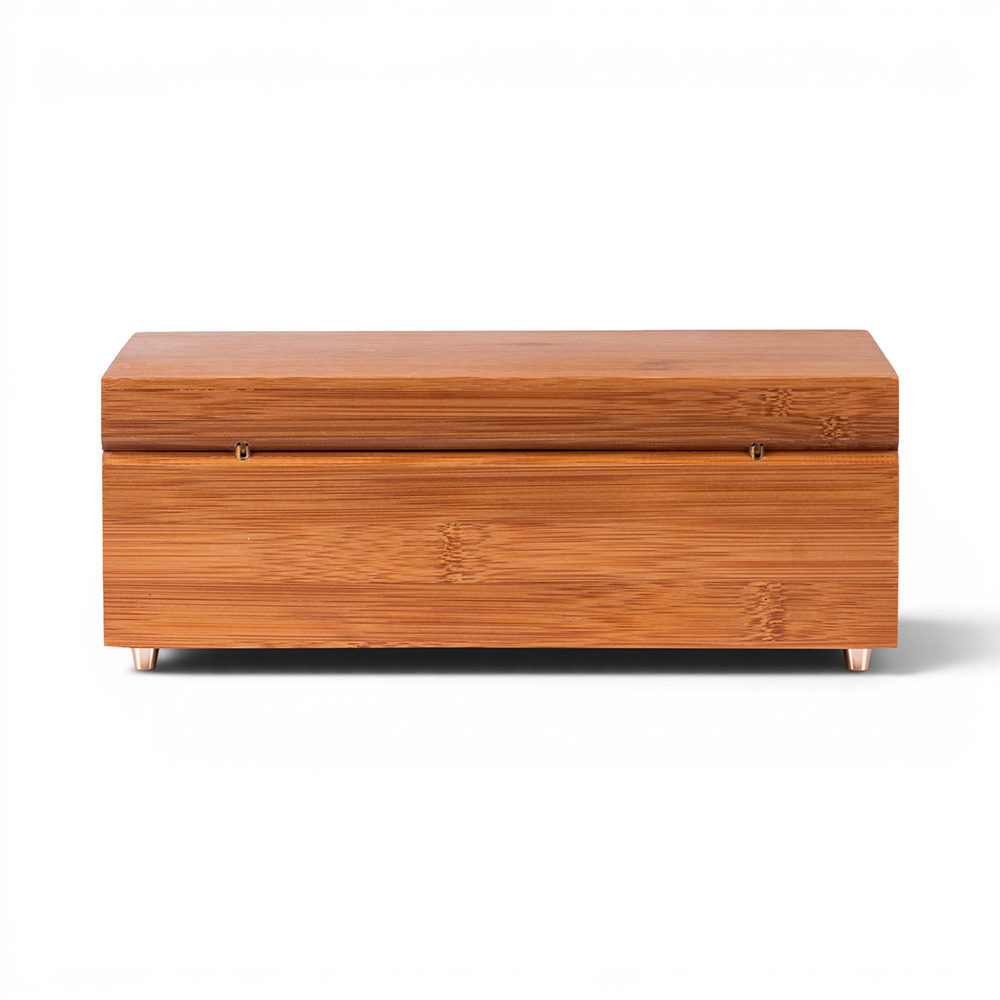 Deep Carbon Bamboo Fliptop Jewellery Box (H10.5cm) - Image 6
