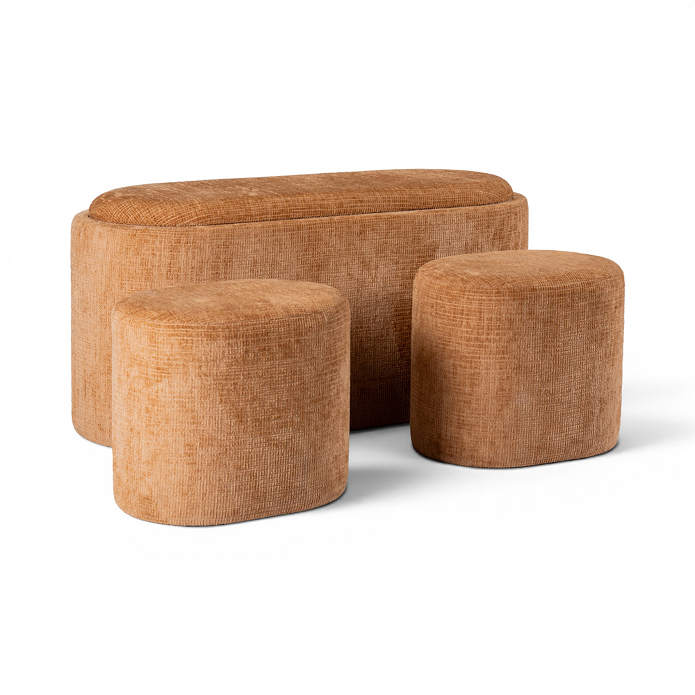 Ellery Storage Ottoman with Stools (3 Pcs) - Image 18