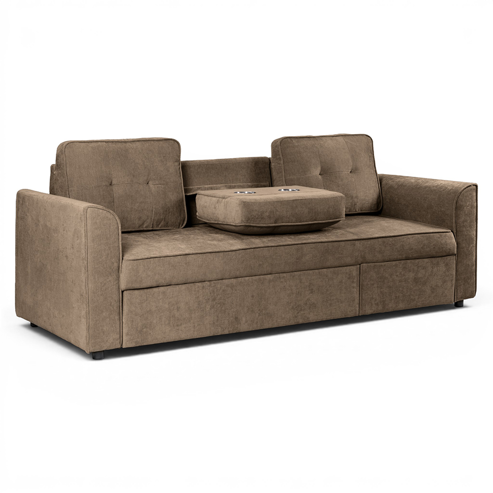 Spencer 3 Seater Pull Out Sofa Bed with Cup Holders - Image 22
