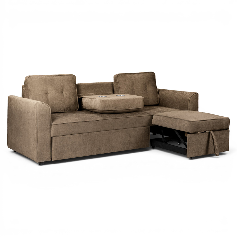 Spencer 3 Seater Pull Out Sofa Bed with Cup Holders - Image 21