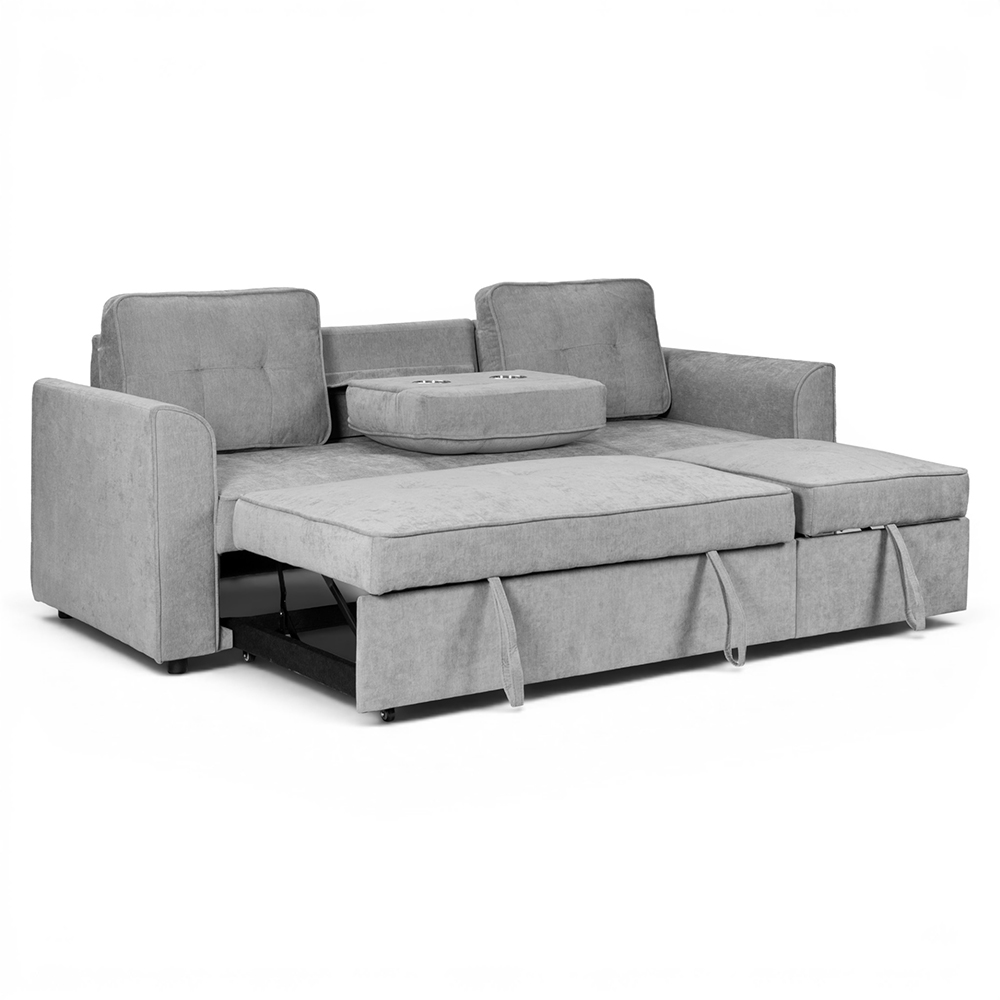 Spencer 3 Seater Pull Out Sofa Bed with Cup Holders - Image 2