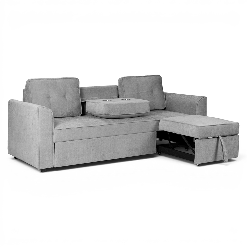 Spencer 3 Seater Pull Out Sofa Bed with Cup Holders - Image 3