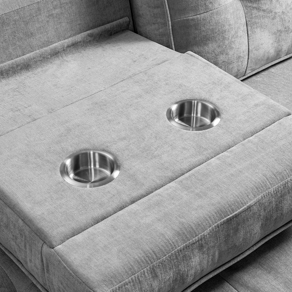 Spencer 3 Seater Pull Out Sofa Bed with Cup Holders - Image 13